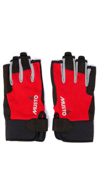 2023 Musto Essential Sailing Short Finger Gloves Augl003 - Rood