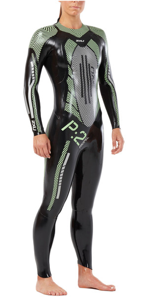 2018 2XU Damen P: 2 Propel Triathlon Neoprenanzug SCHWARZ / MINT GRÜN WW4993c