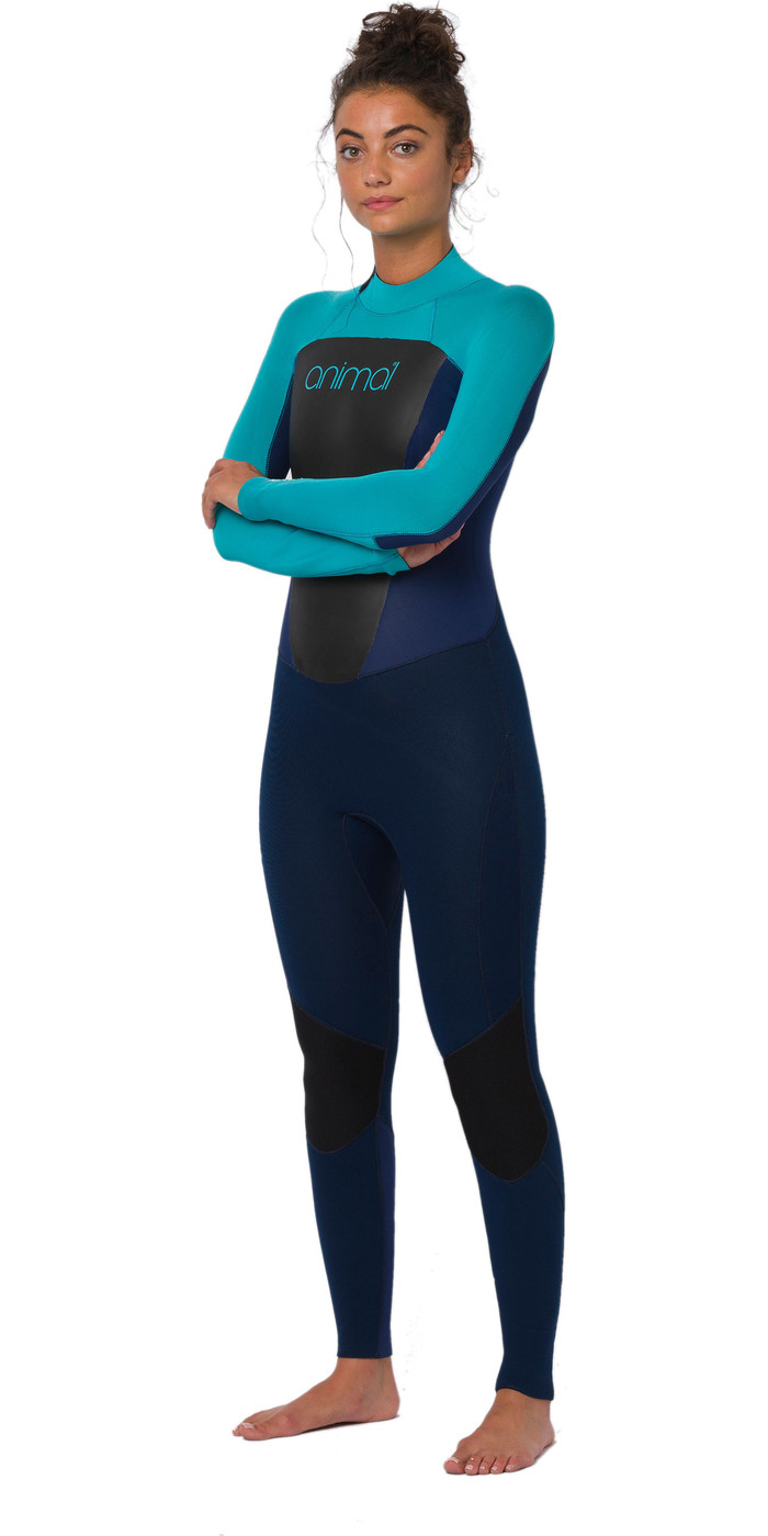 2020 Animal Lava 4/3mm Wetsuit Met Back Zip Dames AW0SS301 Dark Navy Wetsuits Watersports