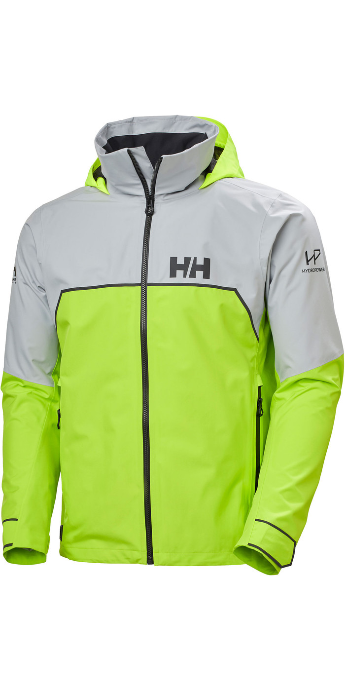 2021 Helly Hansen Mens HP Foil Light Sailing Jacket 34151 Azid Lime Segling Watersports Outlet