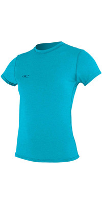 2024 O'Neill Hybrid Surf T-shirt Met Korte Mouwen Voor Dames 4675 - Turquoise
