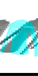 2023 O'Neill Dames Basic Skins Crew Rash Vest 3549 - Licht Aqua