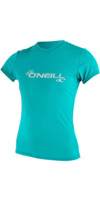 2023 O'Neill Womens Basic Skins Short Sleeve Rash Tee 3547 - Light Aqua