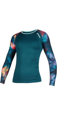 2021 Mystic Womens Diva Long Sleeve Rash Vest 200153 - Teal