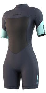 2021 Mystic Feminino Brand 3/2mm Back Zip Shorty Wetsuit 210323 - Azul Noite