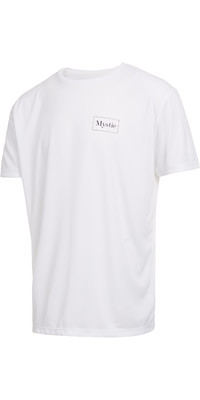 2023 Mystic Mens Vision Quickdry Short Sleeve Rash Vest 35001220280 - White