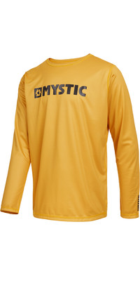 2023 Mystic Mens Star Long Sleeve Quickdry Rash Vest 35001220286 - Mustard