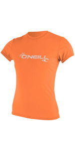 2023 O'neill Donna Basic Skins T-shirt A Manica Corta Per Eritema Solare 3547 - Pompelmo Chiaro