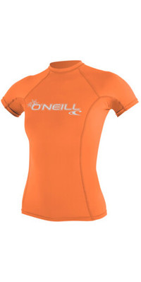 2023 O'Neill Womens Basic Skins Short Sleeve Rash Vest 3548 - Light Grapefruit