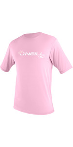 2022 O'Neill Buksetrold Grundlæggende Skins Kort ærme Sol Shirt Pink 3550