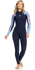 2022 Roxy Pop Surf Feminino 3/2mm Gbs Roupa De Mergulho Com Chest Zip Erjw103107 - Calêndula Pálido / Vibrações Tie Dye