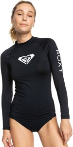 2022 Roxy Women's Whole Hearted Long Sleeve Rash Vest Vest Erjwr03547 - Anthrazit