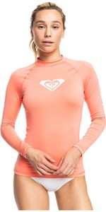 2022 Roxy Gilet Da Donna A Maniche Lunghe In Lycra Vest Con Cuore Intero Erjwr03547 - Coral Fusion