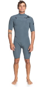 2022 Quiksilver Hommes Daily Sessions 2mm Chest Chest Zip Shorty Combinaison Eqyw503026 - Quiet Shade