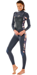 2022 Rip Curl Womens Flashbomb 3/2mm Chest Zip Wetsuit WSTYES - Washed Black