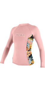 2023 O'neill Girls Premium Skins Langarm Rash Vest 4176 - Peony / Demi Floral