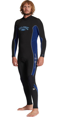 2023 Billabong Dos Homens Absolute 3/2mm Flatlock Back Zip Wetsuit Abyw100211 - Real Escuro