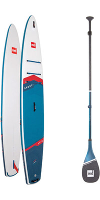 2024 Red Paddle Co 14'0'' Sport + MSL Stand Up Paddle Board & Prime Lichtgewicht Peddel 001-001-002-0072 - Blue