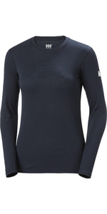 2023 Helly Hansen Vrouwen Hh Tech Crew Basislaag Met Lange Mouwen 48374 - Navy