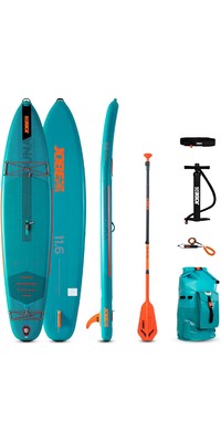 2024 Jobe Duna 11'6 Inflatable Sup Paddle Board Package 486423007 Teal - Board, Bag, Pump, Paddle & Leash