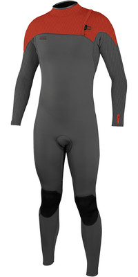 2023 O'Neill Mens Hyperfreak Comp 3/2mm Zip Free GBS Wetsuit 4970 - Graphite / Fire Red