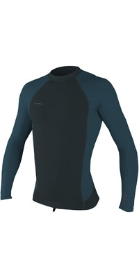 2023 O'Neill Mens Hyperfreak 0.5mm Neo / Skins Long Sleeve Top 5035 - Gun metal / Cadet Blue