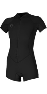 2023 O'Neill Womens Bahia 2/1mm Front Zip Short Sleeve Spring Wetsuit 5293 - Black