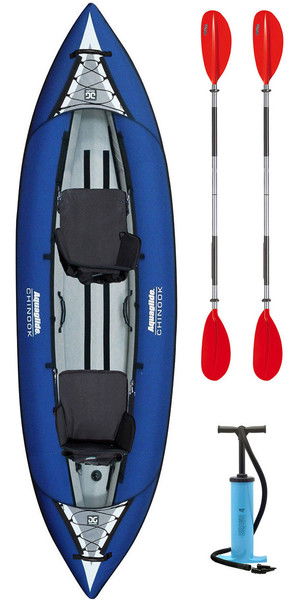 2019 Aquaglide Chinook 2 Man Inflatable Kayak BLUE + 2 FREE PADDLES + Pump