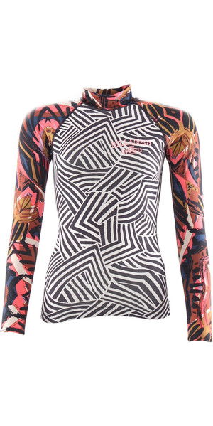 2018 Billabong Damen Surf Capsule Long Sleeve Rash Weste MULTI H4GY06