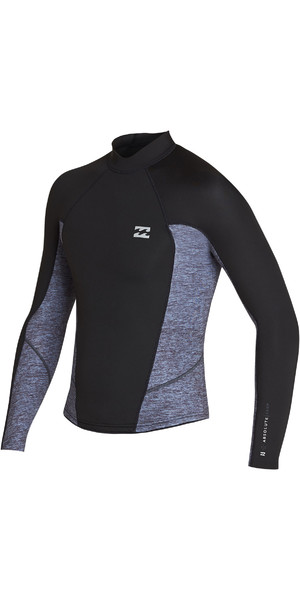 2019 Billabong Mens 2mm Ofen Absolute Comp LS Neo Jacke Grau Heather N42M25