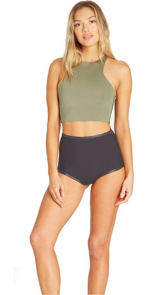 2019 Billabong Womens 1mm Neoprene Crop Top senza maniche nero oliva N41G09
