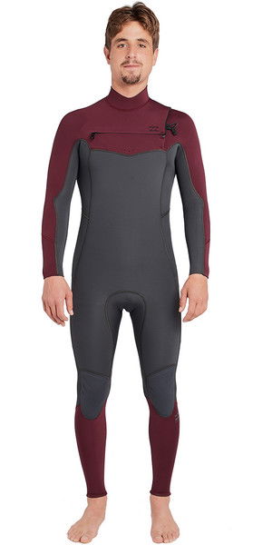 2018 Billabong Furnace Absolute 4 / 3mm Chest Zip Wetsuit Dark Plum L44M09