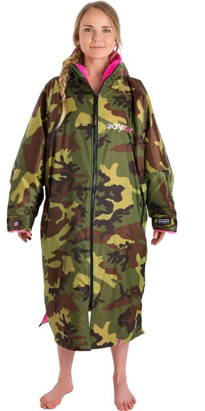 2019 Dryrobe Advance - Dryrobe Premium per esterni manica lunga DR104 Camo / Rosa