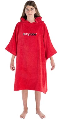 2022 Dryrobe Junior Bio-Baumwolle Kapuzenhandtuch Wechselbademantel / Poncho - Rot