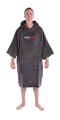 2022 Dryrobe Organic Cotton Hooded Towel Changing Robe / Poncho - Slate Grey