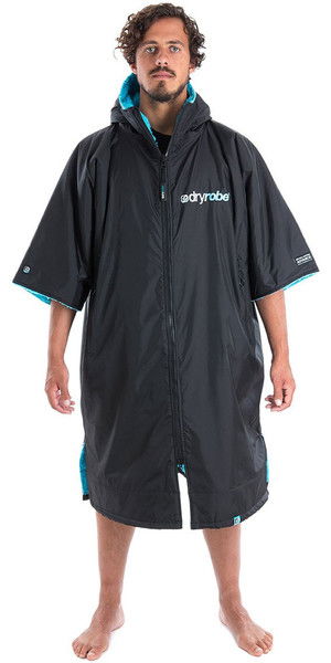 2019 Dryrobe Advance - Kurzarm Premium Outdoor Change Robe DR100 - L Schwarz / Blau