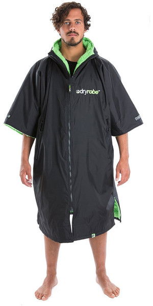 2019 Dryrobe Advance - Kurzarm Premium Outdoor Change Robe DR100 - L Schwarz / Grün