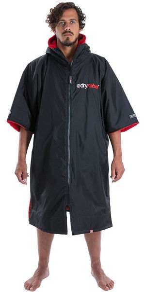 2019 Dryrobe Advance - Kurzarm Premium Outdoor Change Robe DR100 - XL Schwarz / Rot
