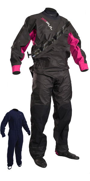 2019 GUL Womens Dartmouth Drysuit Black / Pink GM0383-B5 WITH UNDERFLEECE