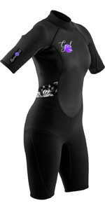 2020 Gul Vrouwen Response 3/2mm Back Zip Shorty Wetsuit Re3318-b7 - Zwart