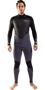 2022 Gul Mens Response 4/3mm GBS Back Zip Wetsuit RE1246-C1 - Grey / Black