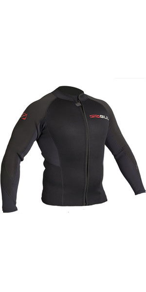 2019 Gul Response 3mm Flatlock Bolero Wetsuitjas ZWART RE6304-B4