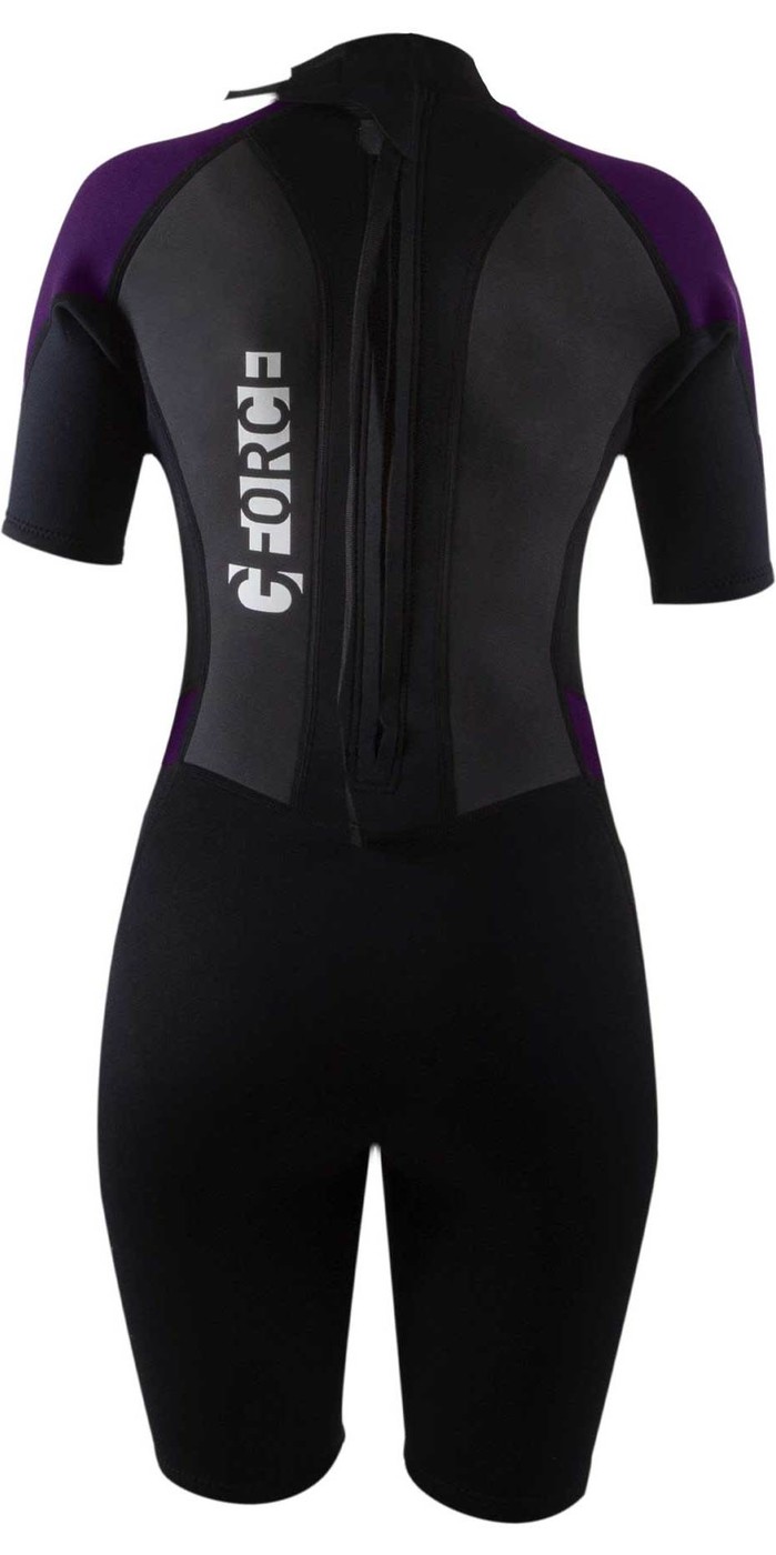2021 Gul Gforce 3mm Back Zip Shorty Wetsuit Voor Dames Gf3306b7