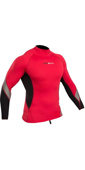2019 Gul Xola Long Sleeve Rash Chaleco Rojo / Negro RG0339-B4