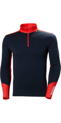 2021 Helly Hansen Mens Lifa Merino Mid Weight 1/2 Zip Top 49363 = Navy
