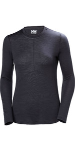 2019 Helly Hansen Damen Merino Light Langarmshirt Ebenholz 48366