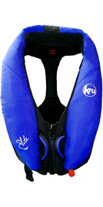 Kru Elite 195N automatisch zwemvest met harnas + kap Ocean Blue LIF7423