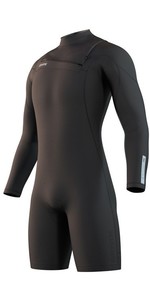 2022 Mystic Heren Marshall 3/2mm Front Zip Long Sleeve Shorty Wetsuit 35000220082 - Zwart / Grijs
