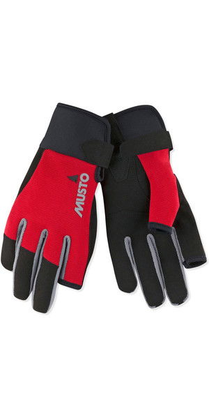 2019 Musto Essential Sailing Long Gants De Doigt Rouge AUGL002