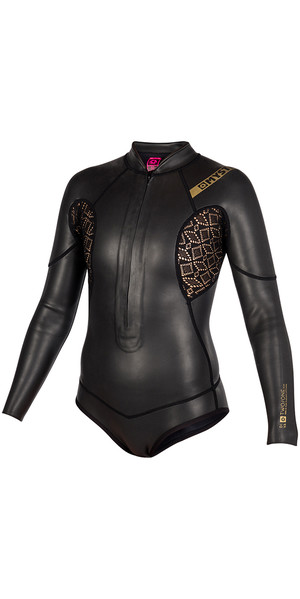 2019 Mystic Diva Black Series 3/2mm Front Zip Long Arm Super Shorty Black 180065